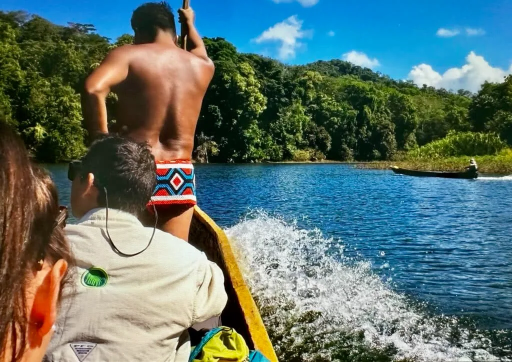 Traditional dug out canoe in Chagres River National Park