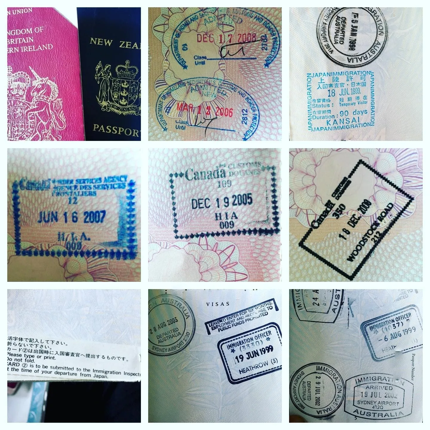 Travel resources passport stamps