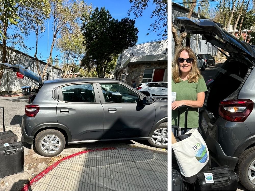 Rental car collected in Colonia del Sacramento, Uruguay
