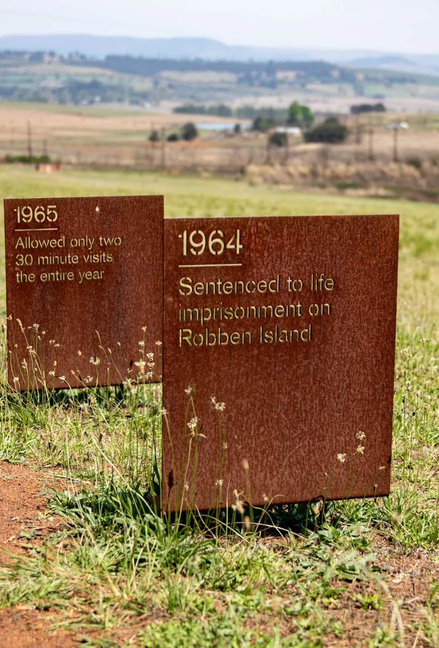 Memorial plaques at Robben Island, South Africa