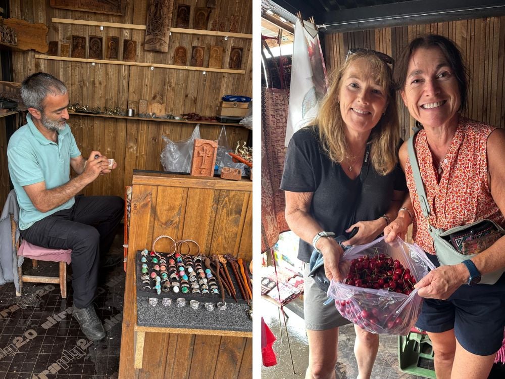 Sanahin artisan stalls selling local cherries and crafts