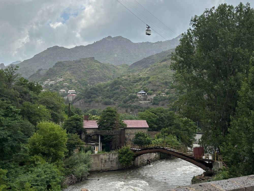 Sanahin Bridge dating back to 1192 over a mountain river