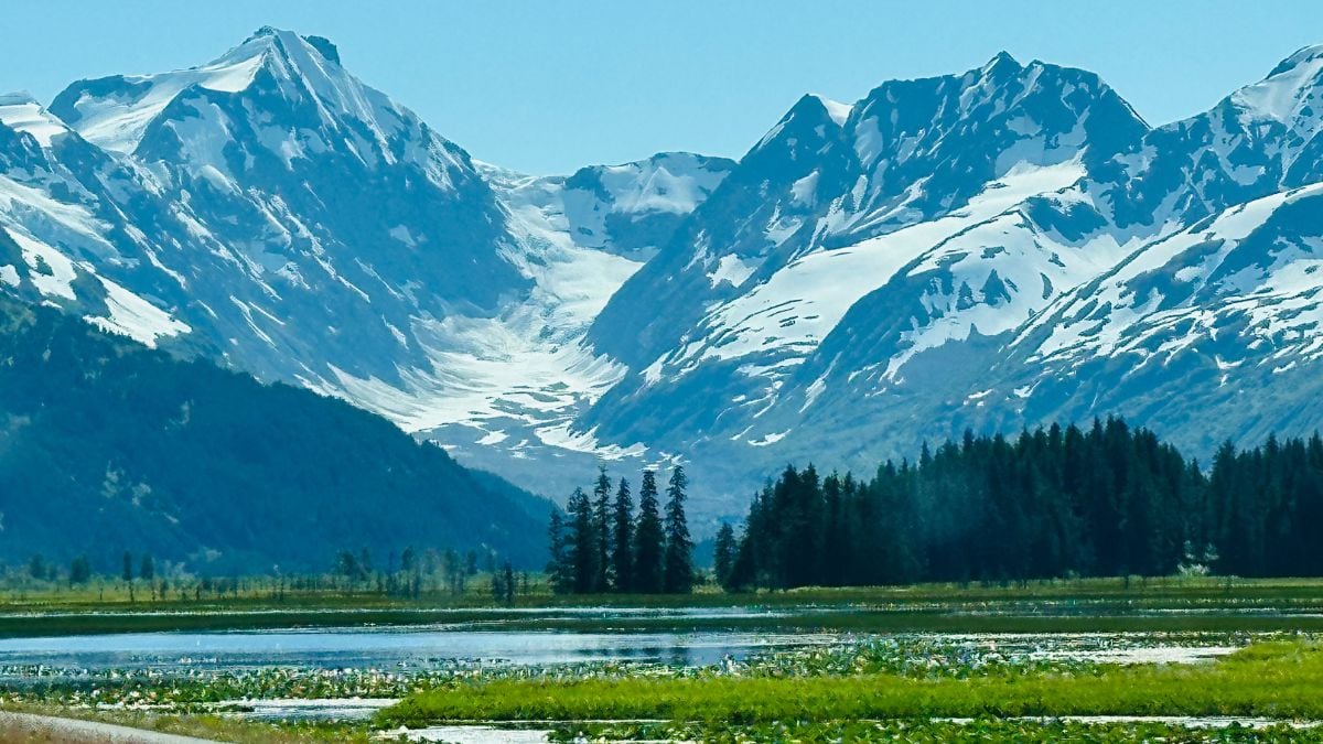 Snow-capped Alaska mountains