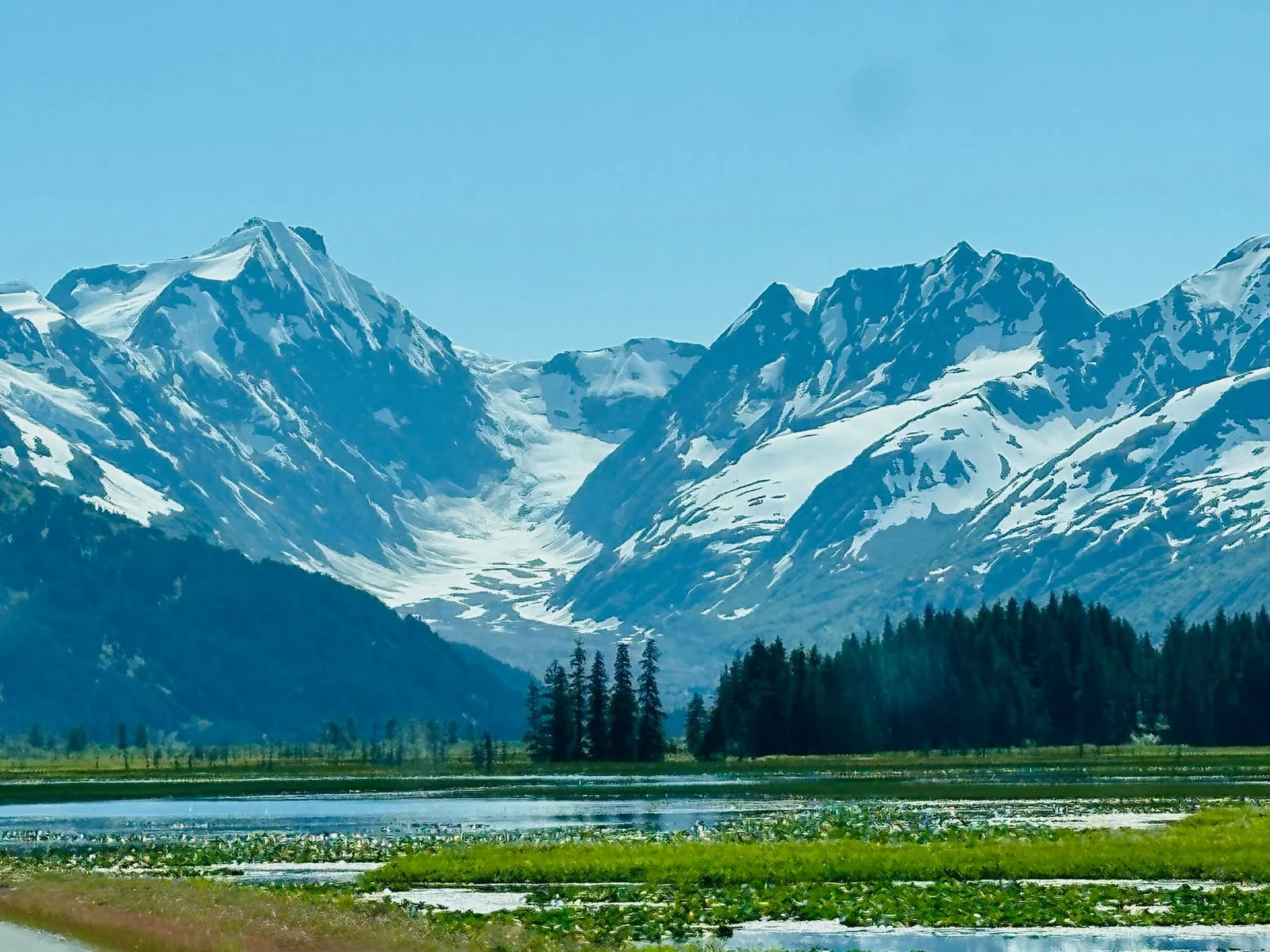 Snow capped mountains Alaska
