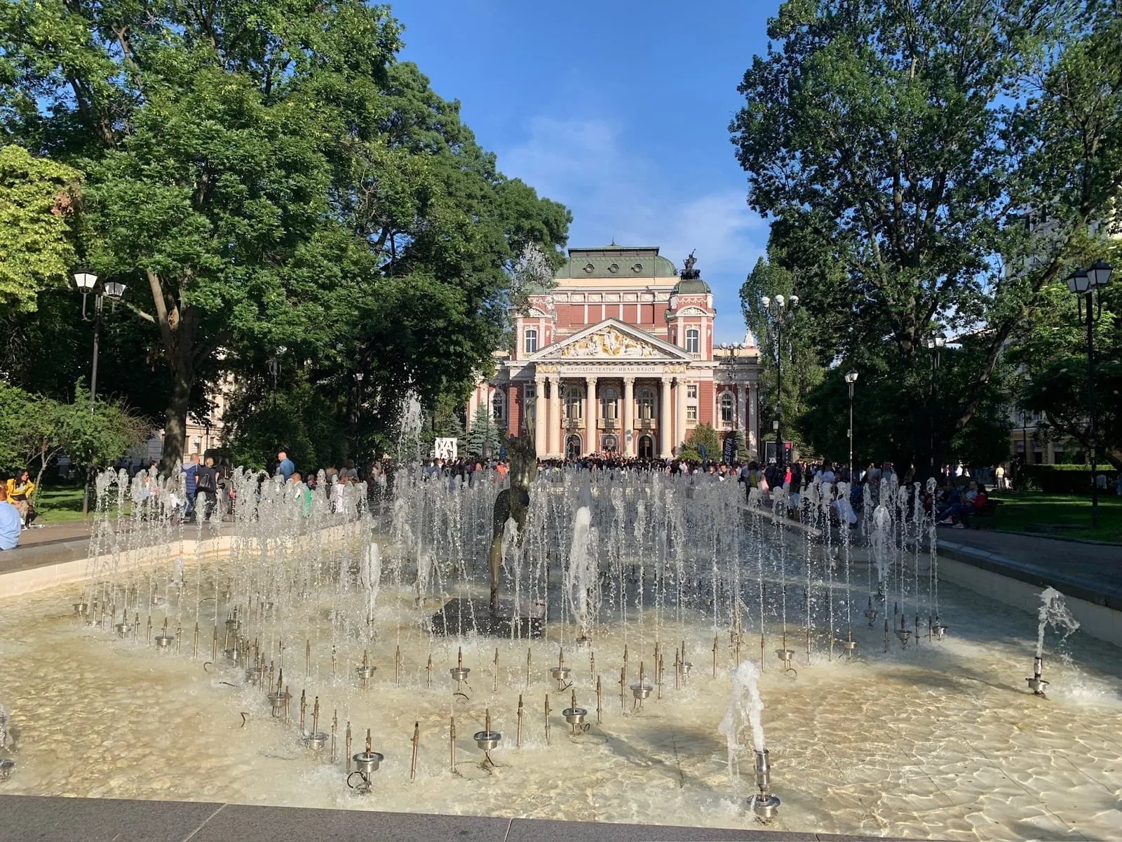 Sofia Ivan Vazov theatre fountain
