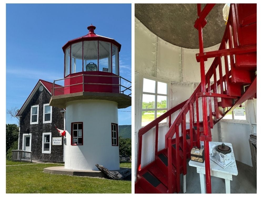 Interior of the St Paul Island lighthouse museum at Dingwall, Cape Breton