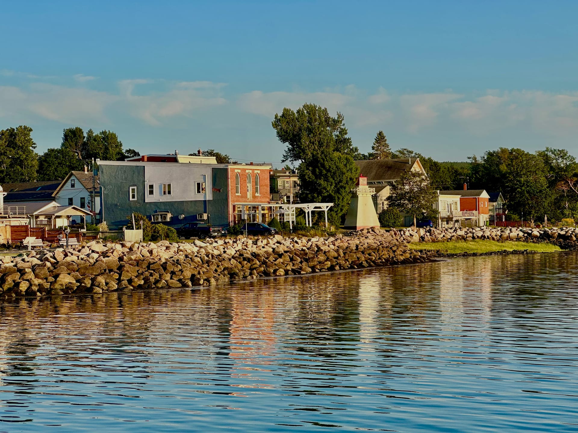 Sunset over the waterfront at Annapolis Royal, Nova Scotia