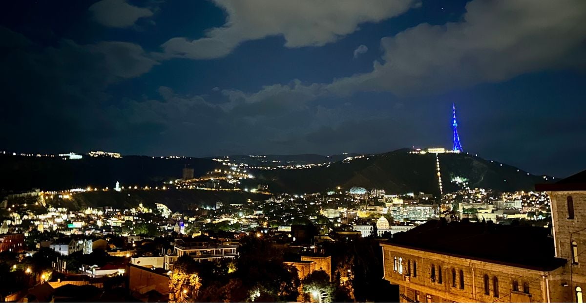 tbilisi city skyline night view