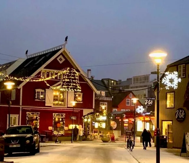 A red and white barn is a central shop in the center of Reykjavik in Iceland.