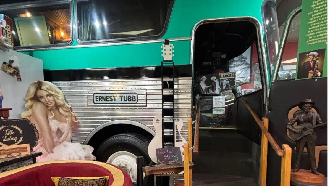 A 1950s vintage tour bus now a museum.