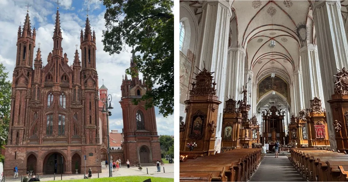 St Annes' Church from the outside and inside Bernadine Church