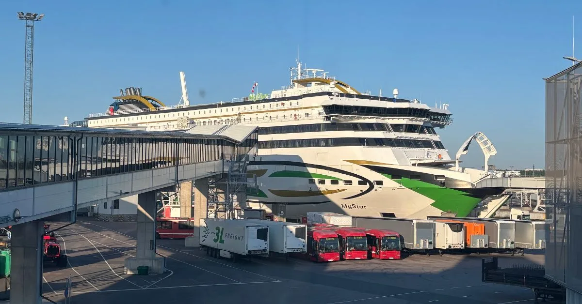 Ferry docked at port