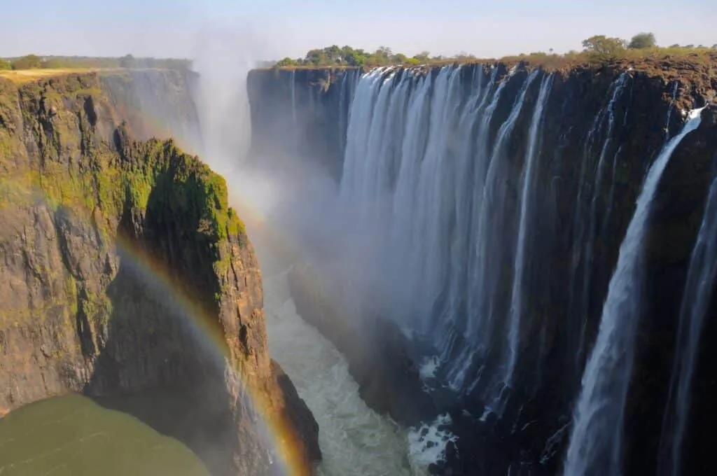 Victoria water Falls in Zimbabwe.