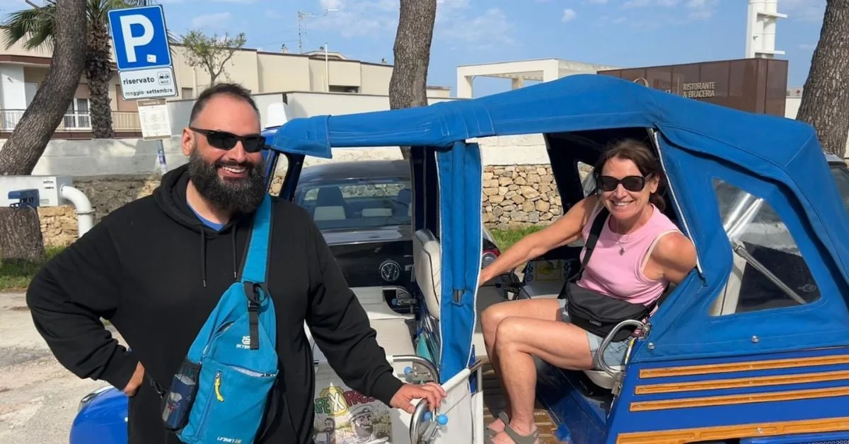 Tuk-tuk in Polignano a Mare, Puglia — a fun way to explore the coastal town