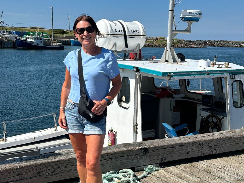 Whale watching boat captain at Pleasant Bay, Cape Breton