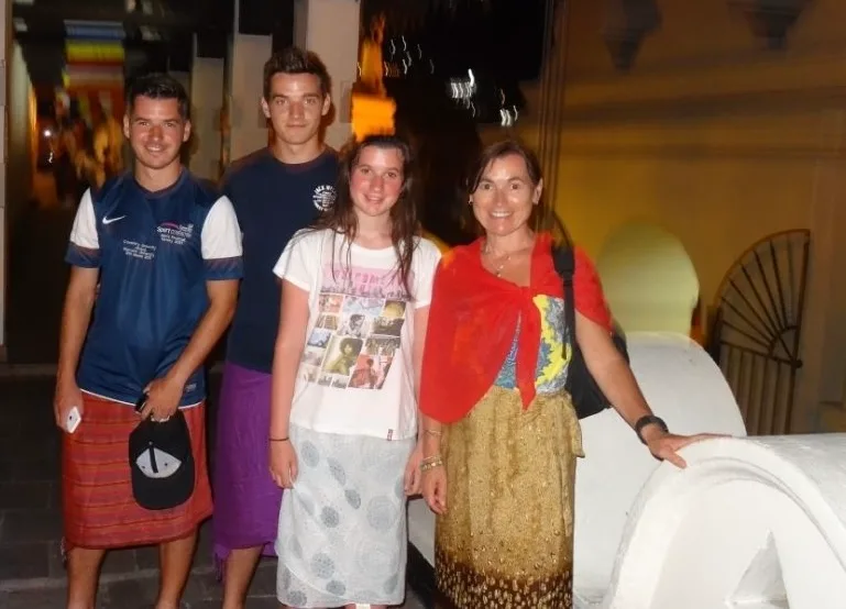 Family enjoying a cultural evening in Sri Lanka.