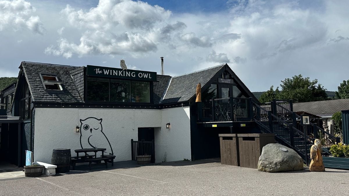 The Winking Owl pub exterior in Aviemore — a great casual dining spot