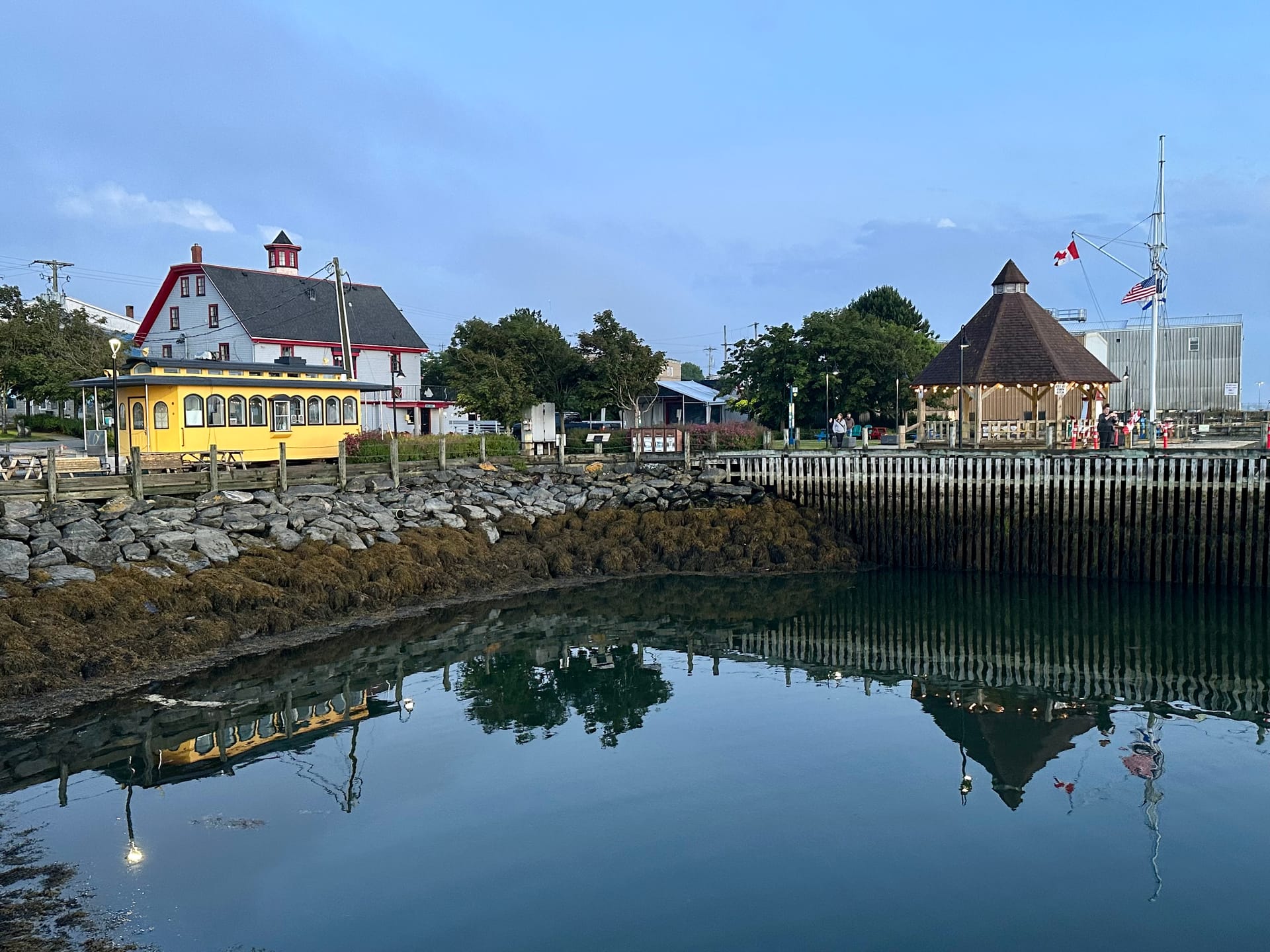 Waterfront harbour views in Yarmouth, Nova Scotia