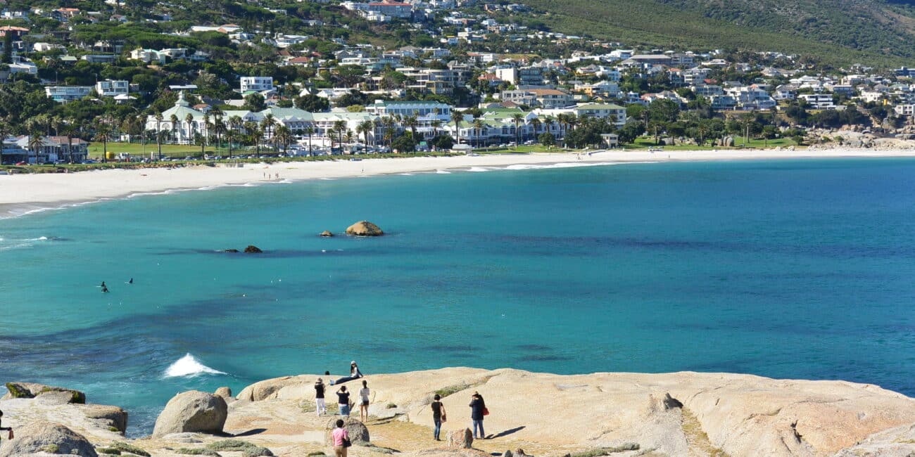 Beach with a large rock area near CapeTown.