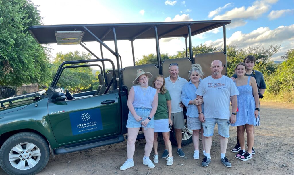 Safari Jeep with six tourists