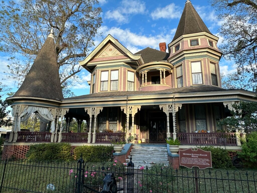 A Victoria home in the historic register in Valdosta with turret and wrap around balcony.