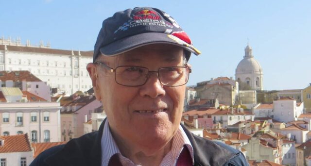 a photo of a man traveling in Europe