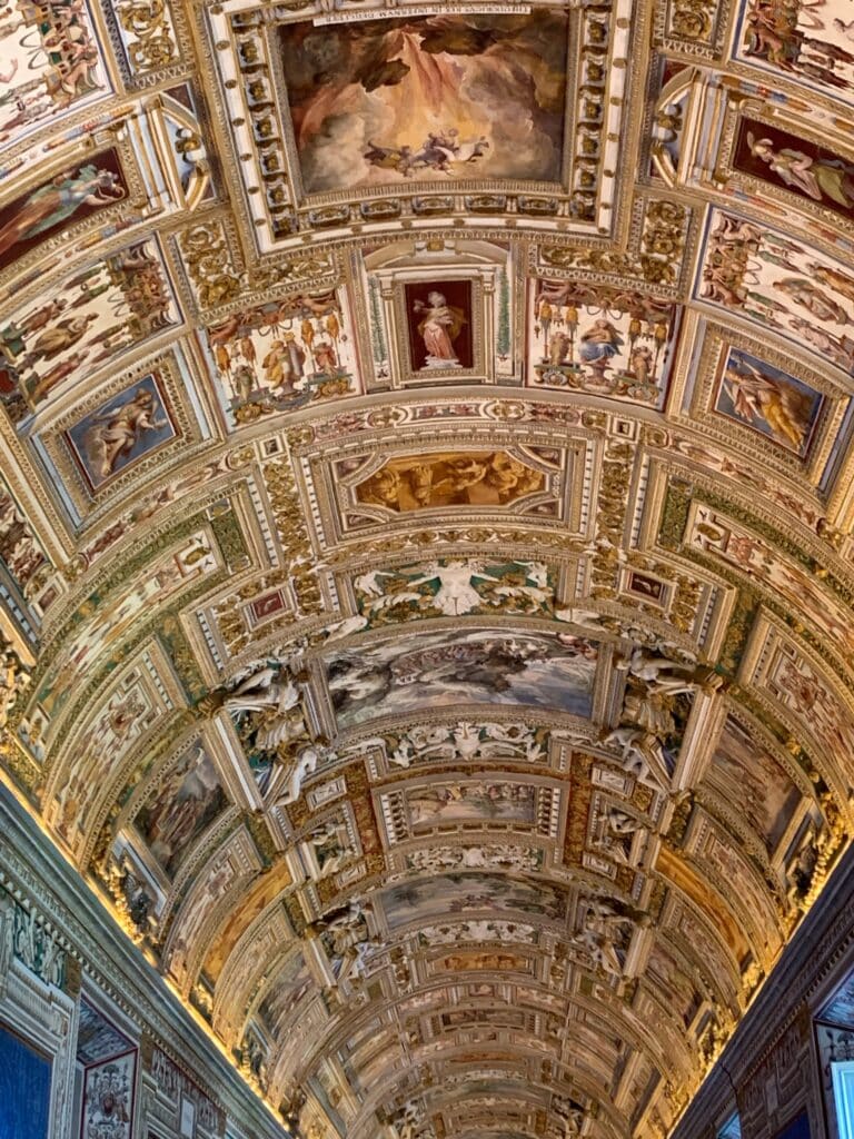 The ceiling of the chapel in the Vatican