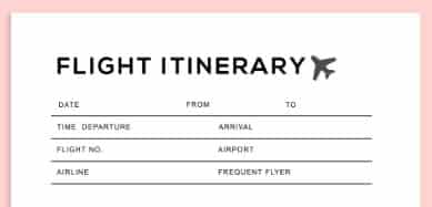 Flight Itinerary Example.