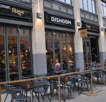 Restaurant Front with seating in London, UK.