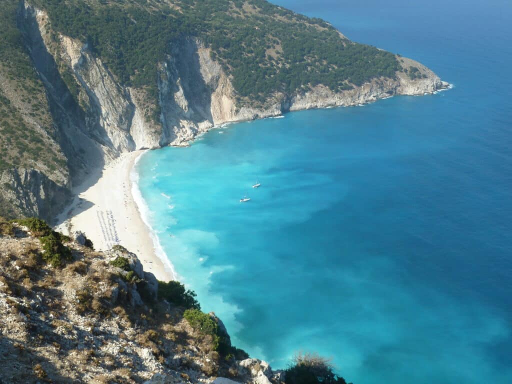 Beatutiful quiet sandy beach in Greece