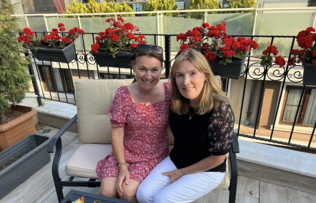 Terrace seating area in Istanbul