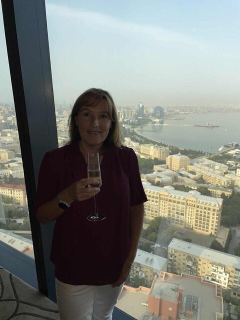 View from 19th floor of Fairmont Hotel Baku