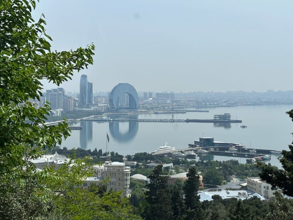 View of Caspian Sea and Baku from Highland Park