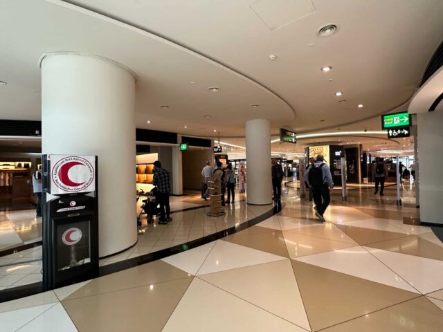 Baku International Airport interior showing a shopping area