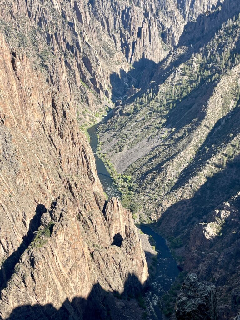 Black Canyon Gunnison Colorado with its black sheer sides and the same named river running through its base