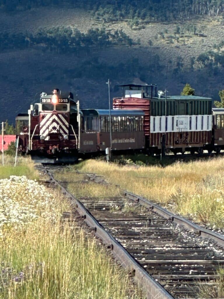 The Leadville express train takes you into the high Colorado countryside