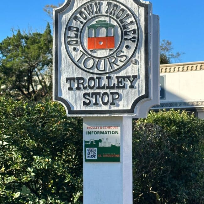 St Augustine Trolley Tour Stop Signs