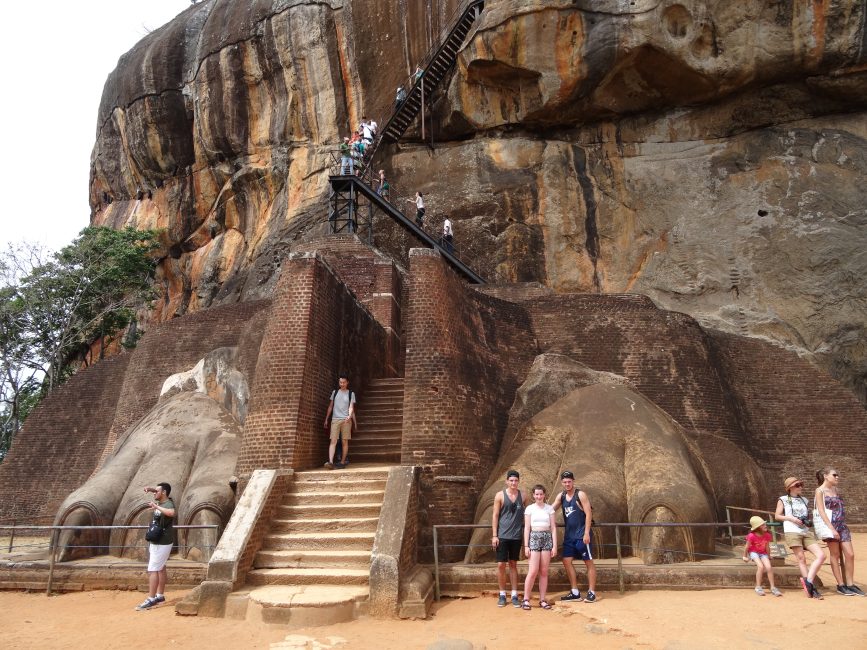 Lion rock showing the steps to climb up