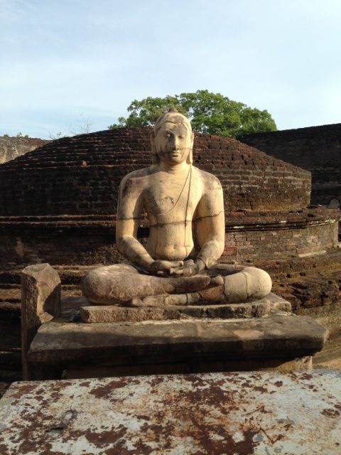 Seated Buddha in Meditation in Vatadage, Polonnaruwa, Sri Lanka. Thisis a world heritage site.