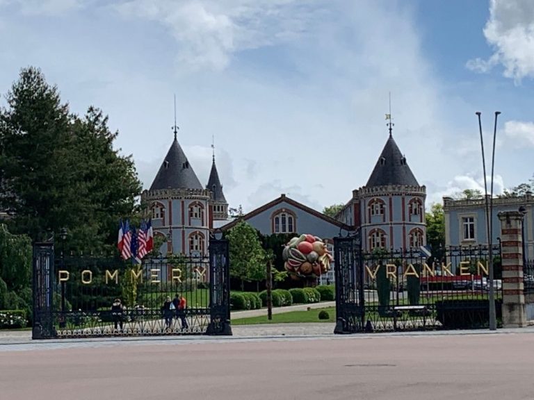 Front gates to Pommery Vranken Champagne House