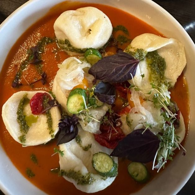 A vegetarian pasta dish served in the restaurant U Kroka in Prague. It is a hidden gem popular with local and tourists in the know.