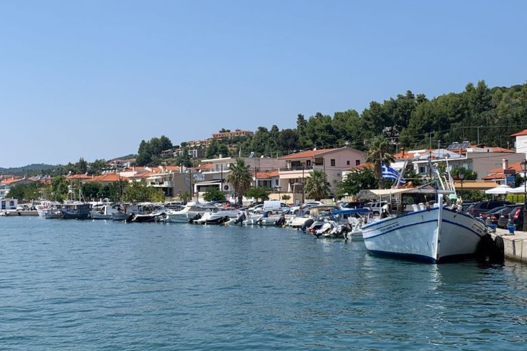 Coastal Fishing Village in Greek Islands.