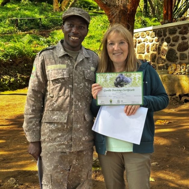 Parker Ranger awarding trekking certificate. 