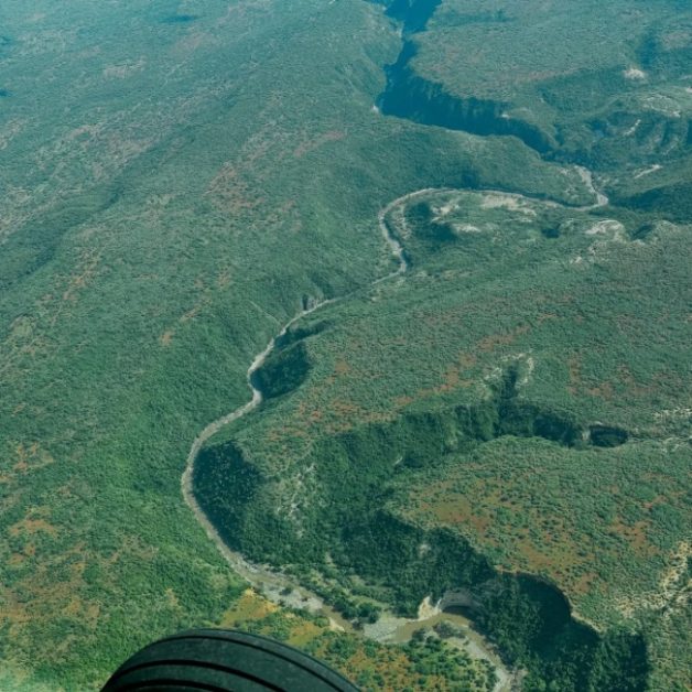 Ariel view of Kenya landscape.