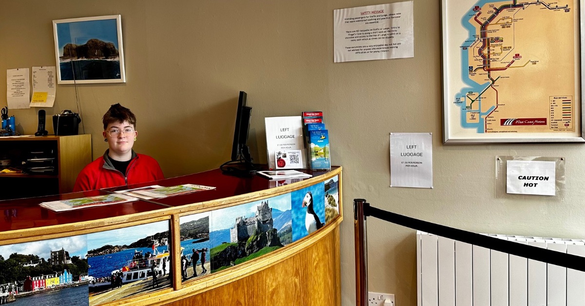 Staff at West Coast Tours office in central Oban.