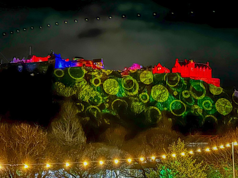 A winter light show at Edinburgh Castle