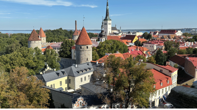 Red tile rooftops in Old Town Tallinn